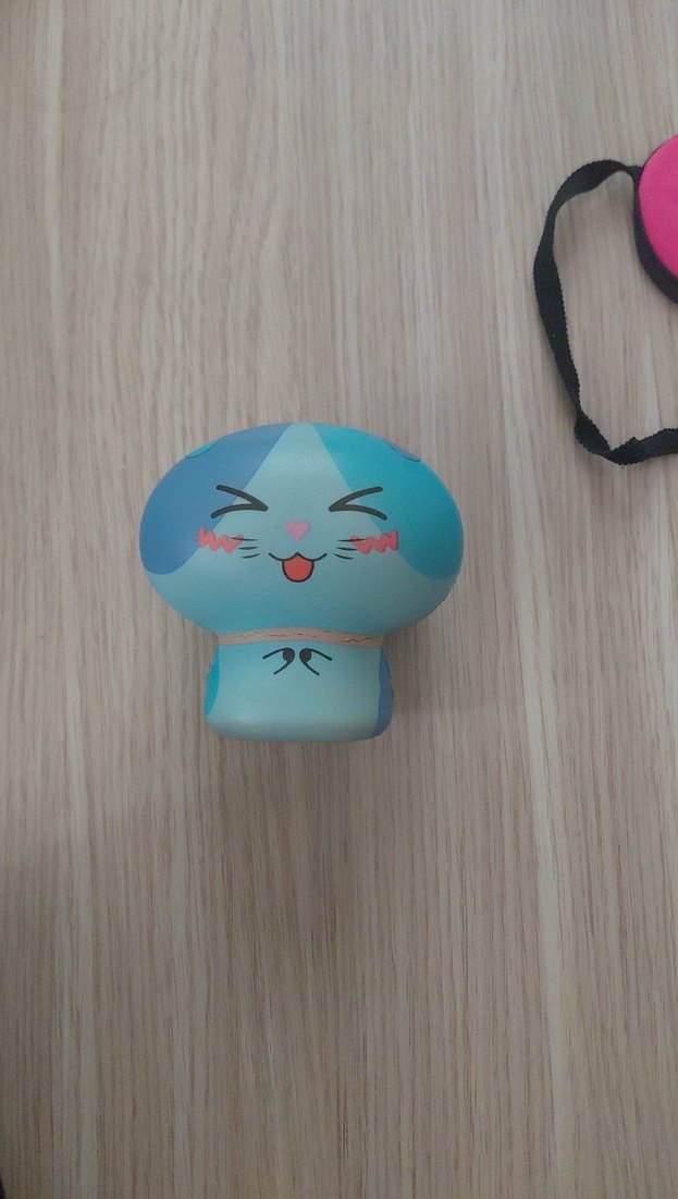 Pembe Elastik Bantlı Pop Uyku Maskesi ve  Turkuaz renkli Squishy - Görsel 2