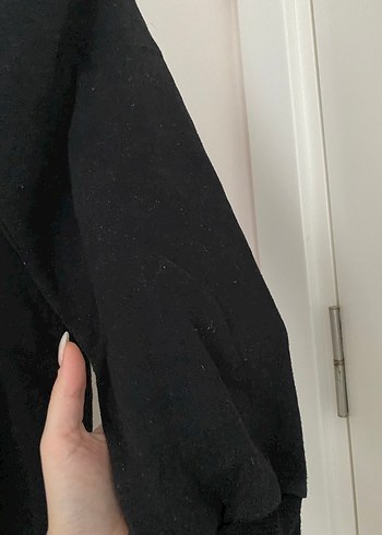 l Beden Siyah Baskılı Uzun Kollu Sweatshirt