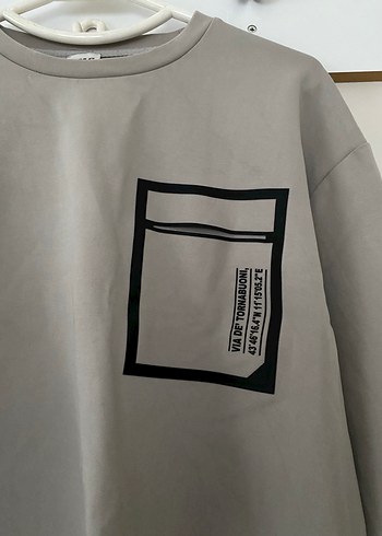 Gant Gri Baskılı Oversize Sweatshirt