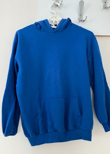 Erkek Mavi Kapüşonlu Sweatshirt