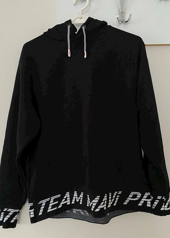Siyah Kapüşonlu Uzun Kollu erkek Sweatshirt