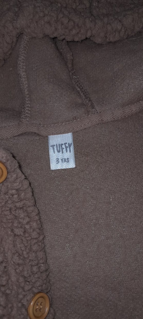 Kiz-Erkek Çocuk Kahverengi Peluş Kapüşonlu Ceket - Görsel 4