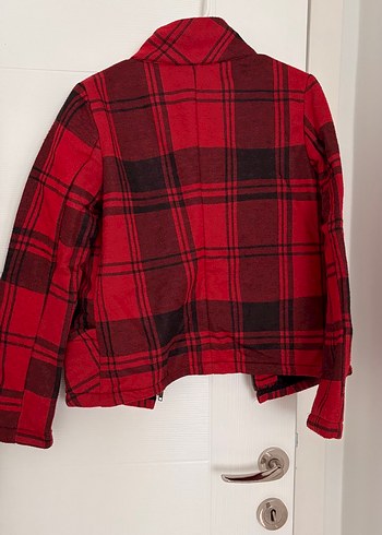 ASOS Kırmızı Desenli Midi  Kaban - Görsel 3