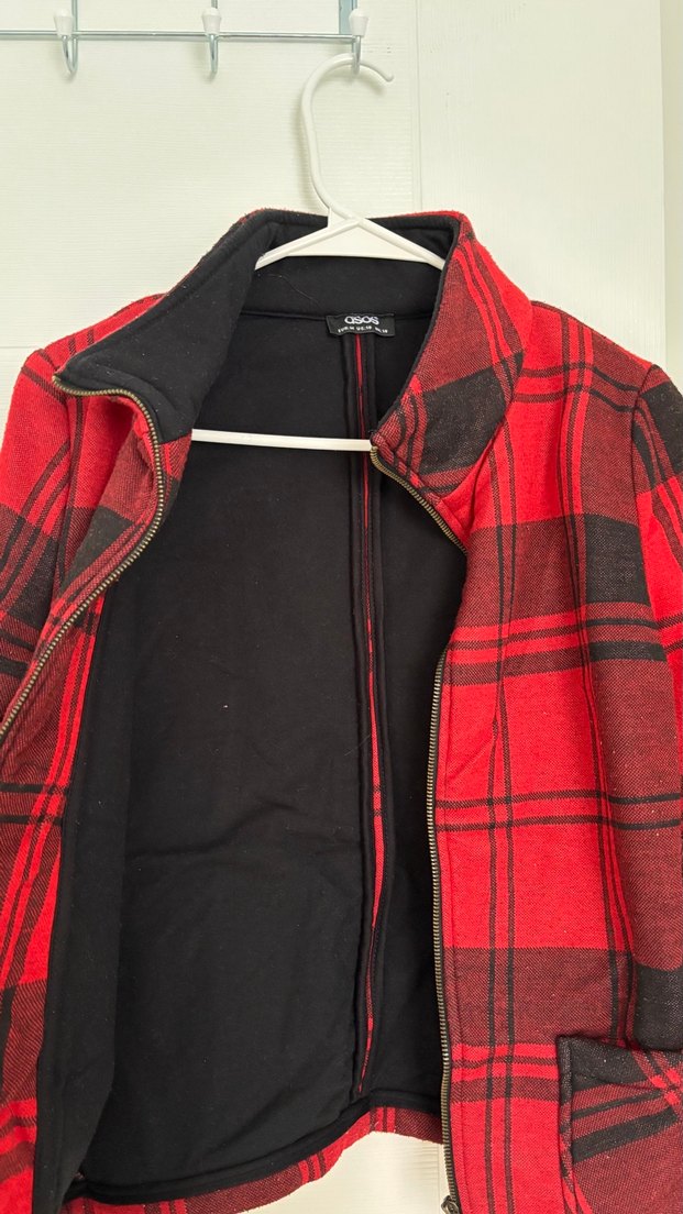 ASOS Kırmızı Desenli Midi  Kaban - Görsel 2