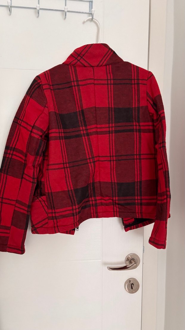 ASOS Kırmızı Desenli Midi  Kaban - Görsel 4