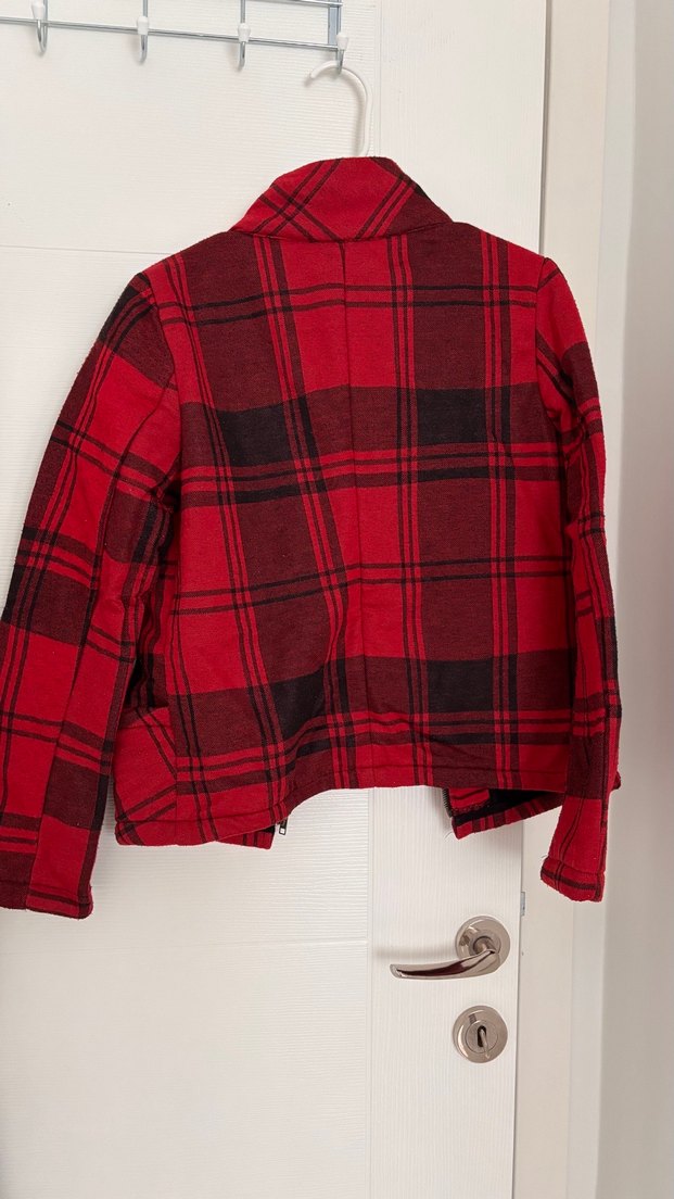 ASOS Kırmızı Desenli Midi  Kaban - Görsel 3