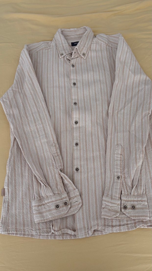 Pierre Cardin Bej Nakışlı Keten Erkek Gömlek - Görsel 3