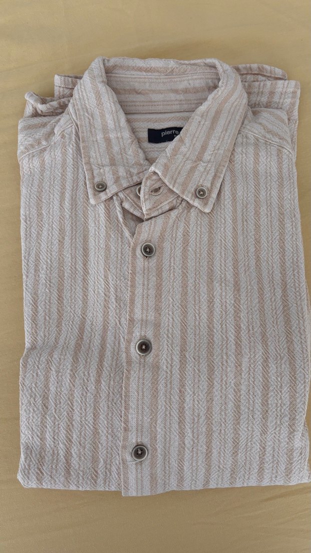 Pierre Cardin Bej Nakışlı Keten Erkek Gömlek - Görsel 2