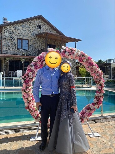 38 Beden gri Renk Özel dikim elbise