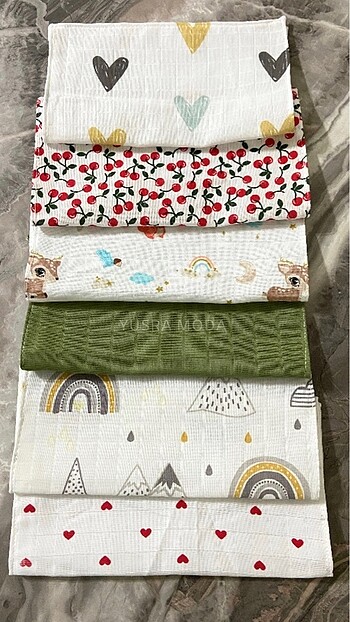 Muslin kumaş Ağız mendili ter omuz bezi mendili - Görsel 3