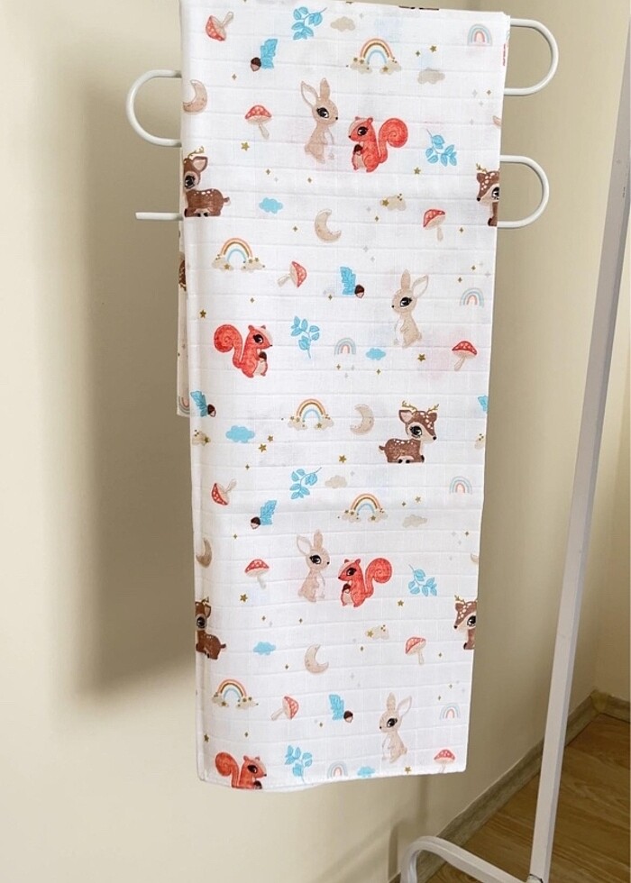 3 adet muslin kumaş bebek battaniyesi set 90*90 cm - Görsel 3