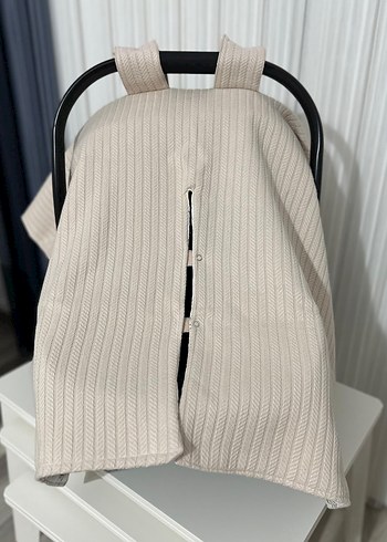 Çift taraflı müslin ve örgü pike puset örtüsü bebek - Görsel 4