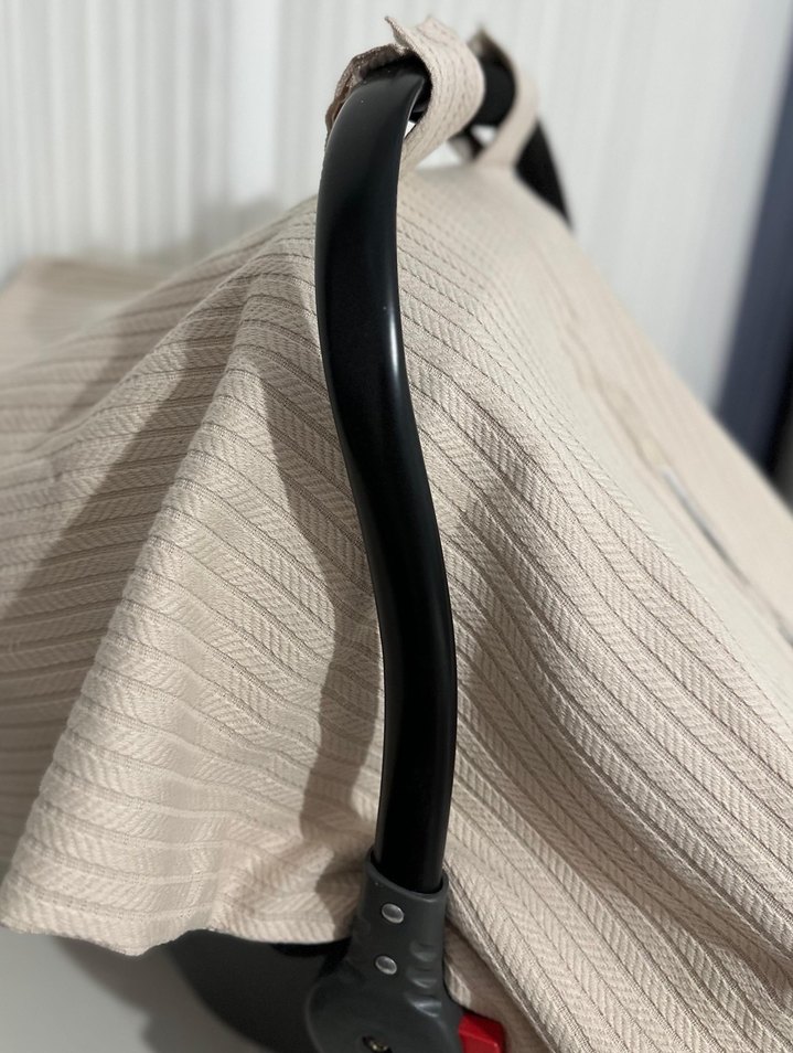 Çift taraflı müslin ve örgü pike puset örtüsü bebek - Görsel 5