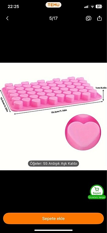  Beden 1 adet yapışmaz kalp şekilli silikon kalıp, DIY puding çikolata 