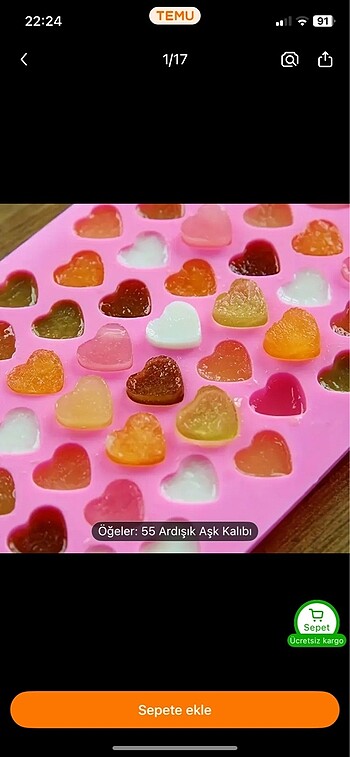 1 adet yapışmaz kalp şekilli silikon kalıp, DIY puding çikolata 