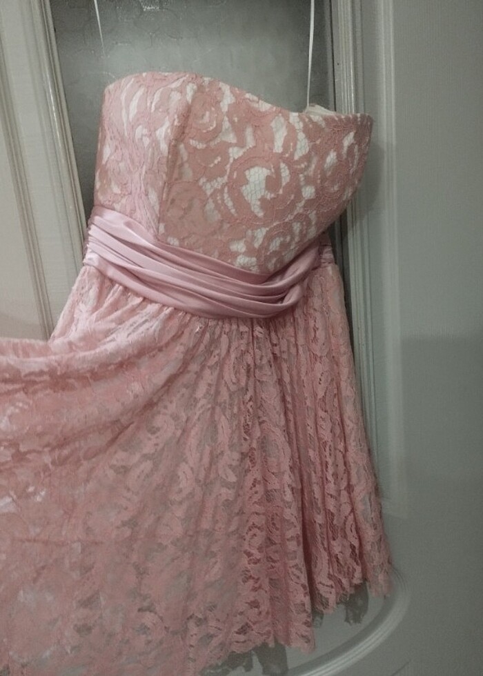 Straplez prenses abiye elbise - Görsel 2