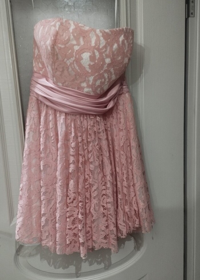 Straplez prenses abiye elbise - Görsel 3