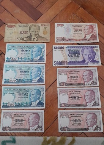 Eski Türk Lirası Banknot Seti