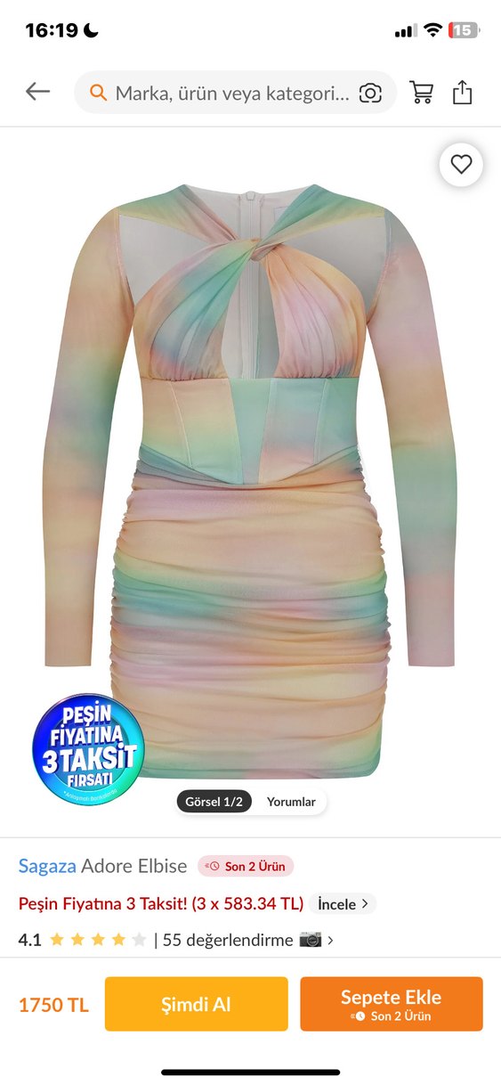 sagaza renkli elbise - Görsel 4