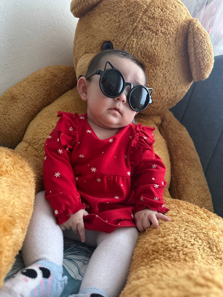 Kırmızı Leopar Desenli Bebek elbisesi - Görsel 2