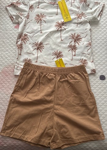 Bej Mini Loose Fit erkek çocuk alt üst takım