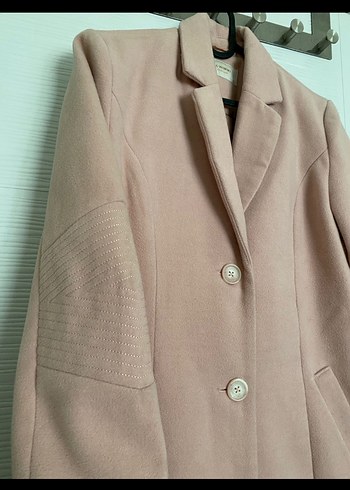 LC Waikiki Düğmeli Pembe Kadın Kaşe Kaban 40 beden LCW