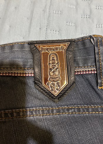 31 Beden DSQUARED2 Gri Erkek Kot Pantolon Bel Detaylı
