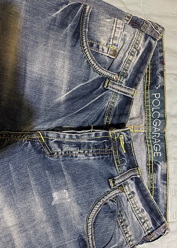 Polo Garage Polo Garage Mavi Yıkamalı Normal Kesim Erkek Denim Pantolon