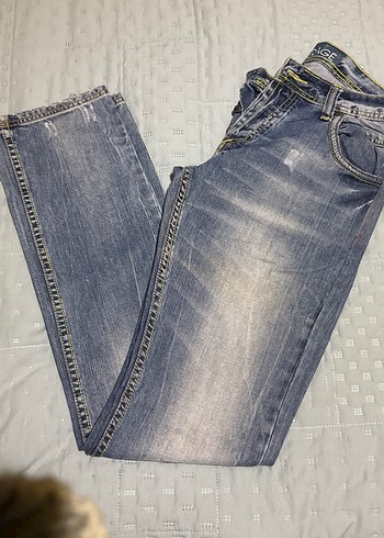 31 Beden mavi Renk Polo Garage Mavi Yıkamalı Normal Kesim Erkek Denim Pantolon