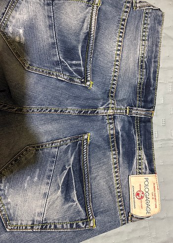 31 Beden Polo Garage Mavi Yıkamalı Normal Kesim Erkek Denim Pantolon