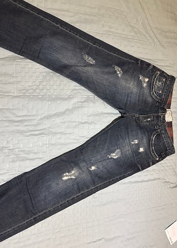 Diğer Gri Yıkamalı Bol Kesim Erkek Kot Pantolon