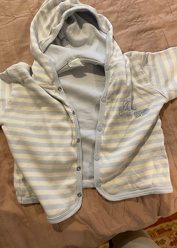 Kapüşonlu Gri Bebek Sweatshirt - Görsel 2