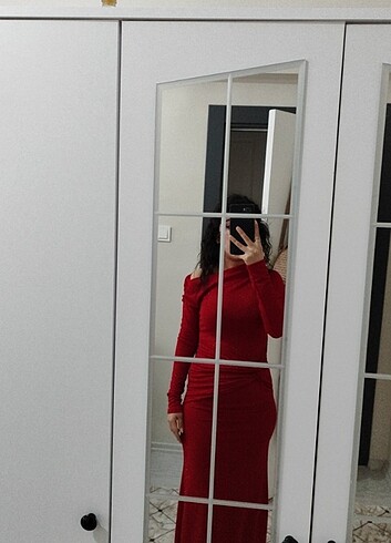 s Beden bordo Renk Abiye elbise