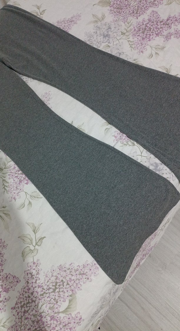 Gri Rahat Kesim İspanyol paça pantolon - Görsel 2