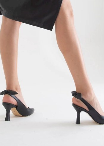 Diğer Kadın Siyah Tokalı Stiletto Ofis Ayakkabısı