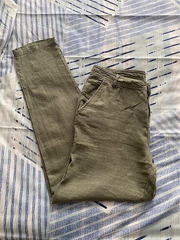 36 Beden Haki Keten Pantolon