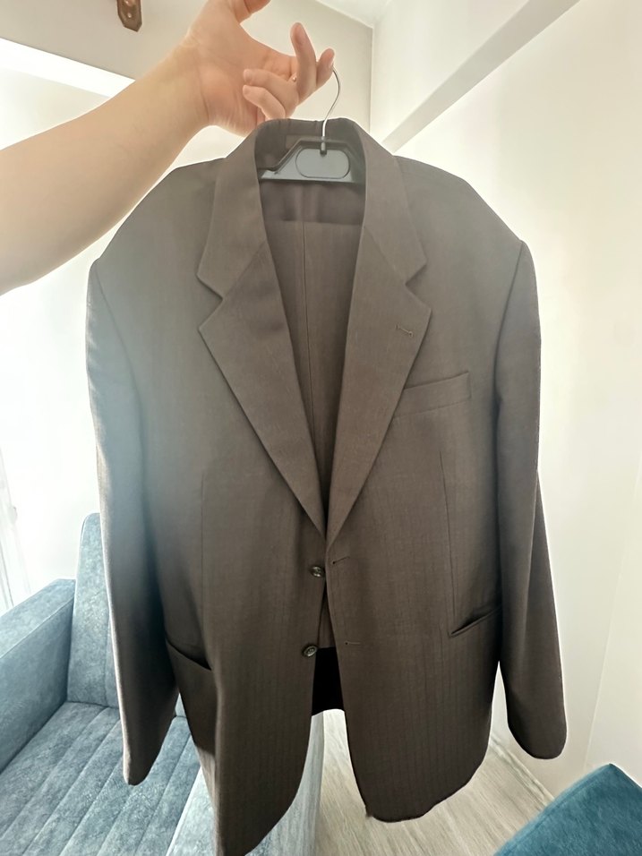 Klasik Kahverengi Düğmeli Erkek Takım Elbise - Görsel 4