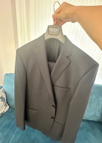 Gri Takım Elbise - Yün ve Asetat Kumaş - Görsel 5