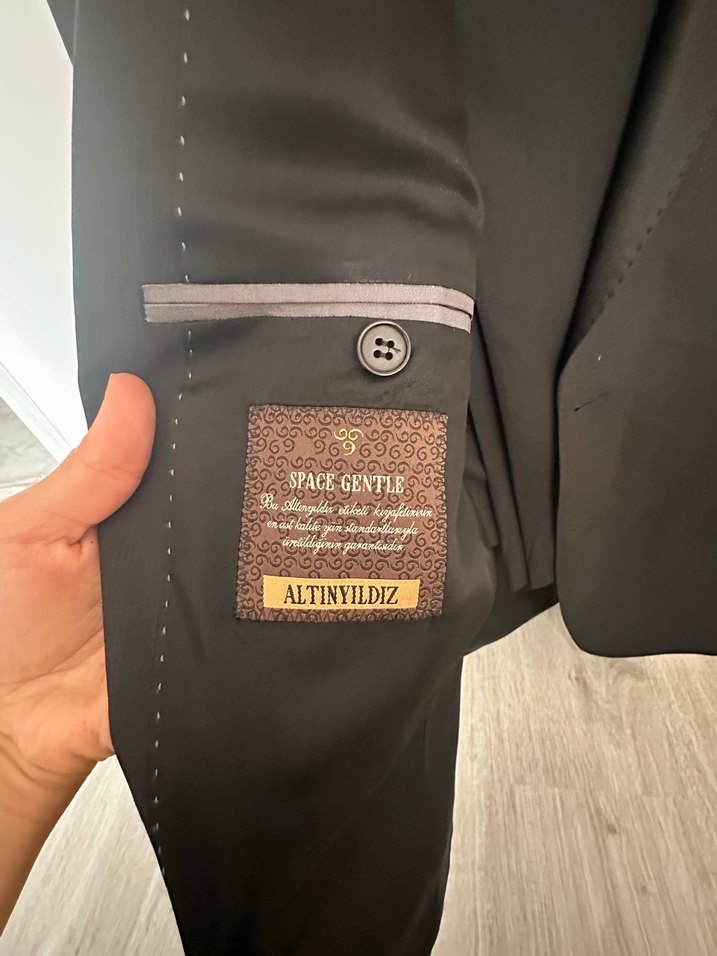 Gri Takım Elbise - Yün ve Asetat Kumaş - Görsel 3