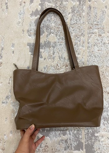 Kahverengi Deri Kadın Çanta - Görsel 4