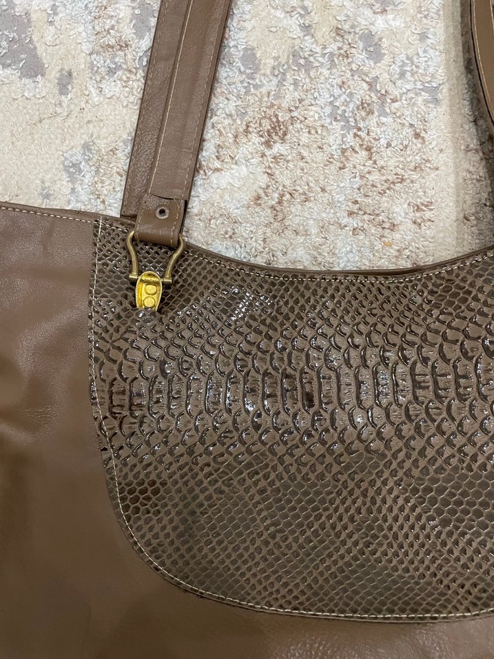 Kahverengi Deri Kadın Çanta - Görsel 2