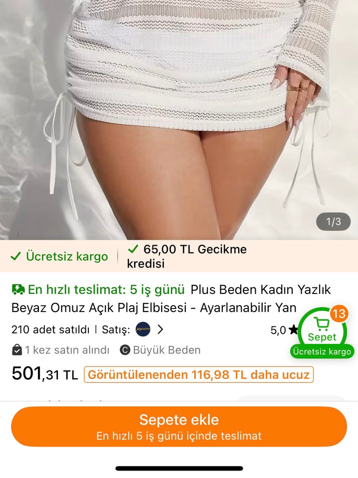 Beyaz Plaj Elbisesi - Görsel 2