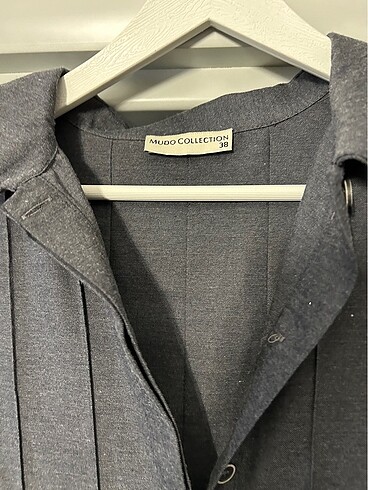 Gri gömlek elbise - Görsel 3