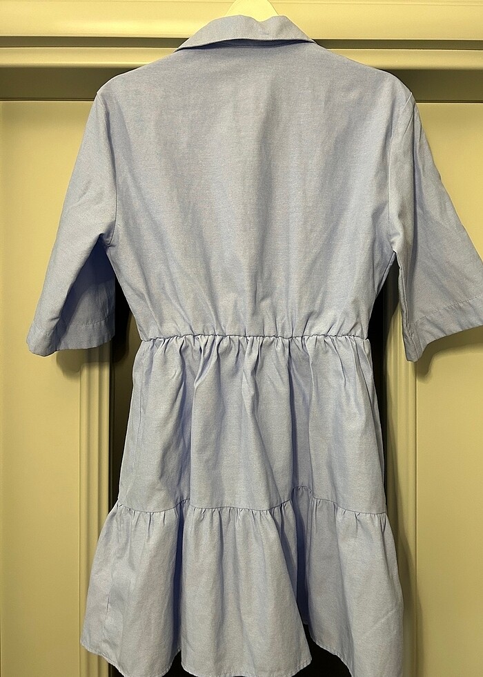 Mavi gömlek elbise - Görsel 5