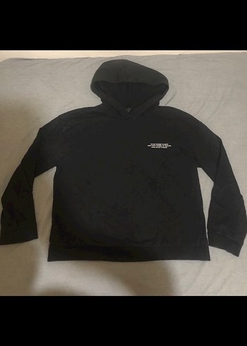 Siyah Kapüşonlu Kadın Sweatshirt