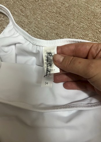 Beyaz Tek Omuzlu Kadın Mayo - Görsel 2