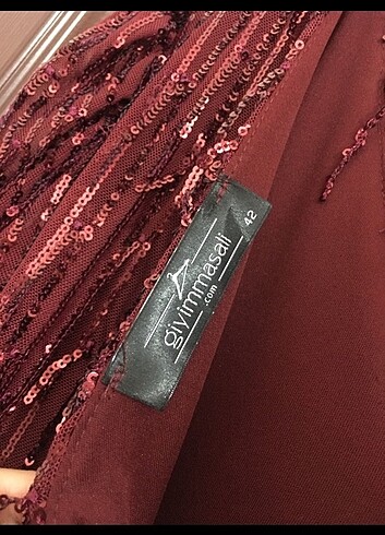 xl Beden bordo Renk Abiye elbise