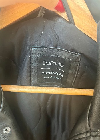 Defacto Siyah Deri Erkek Biker Ceket