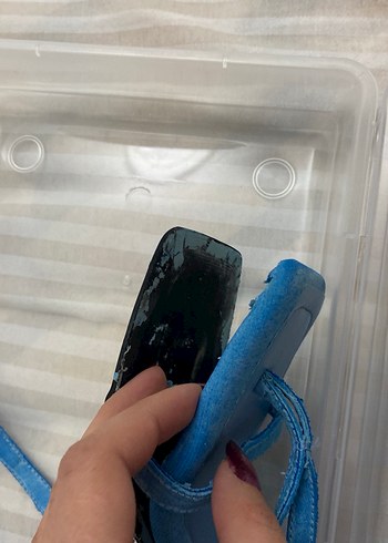 Mavi Bağcıklı İnce Topuklu Kadın Sandalet - Görsel 8