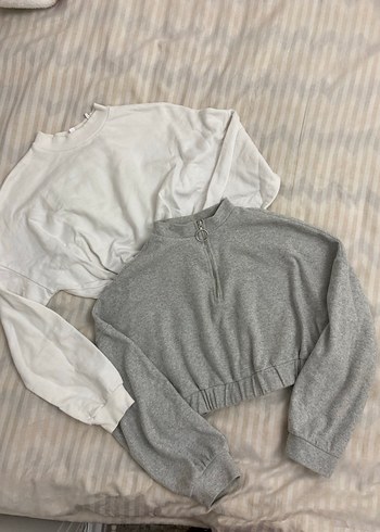 2 li koton crop sweatshirt - Görsel 5